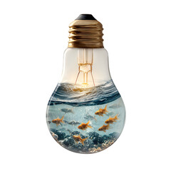 Fishbowl Lightbulb, isolated on transparent background