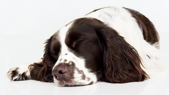 English Springer Spaniel dog, It's getting sleepy