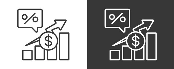 Growth Rate Icon Set Vector Collection Isolated In Black And White