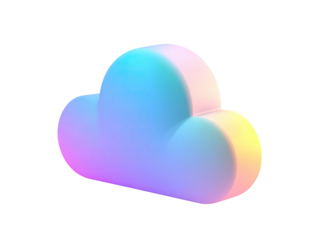 Gradient cloud icon, 3D render on black background - Powered by Adobe