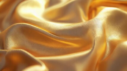 Golden silk fabric texture forming soft luxurious folds draping - Powered by Adobe
