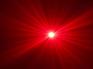 Obraz premium A brilliant, focused white light emitting sharp, intense red rays that radiate outwards against a deep crimson background