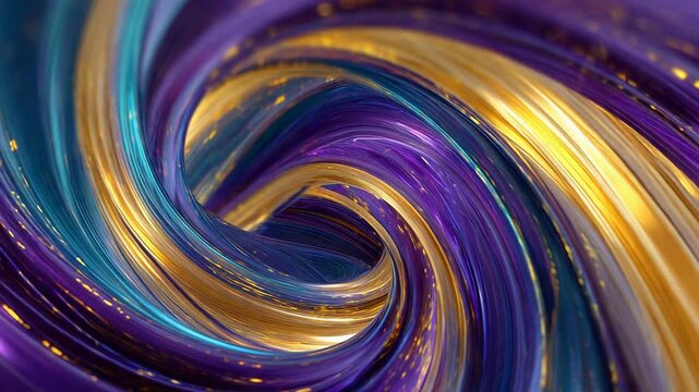 Abstract swirling strands creating vibrant fluid motion art