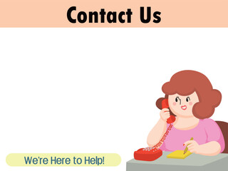 Cute Customer Service Poster Contact Us and Office Call 4X3