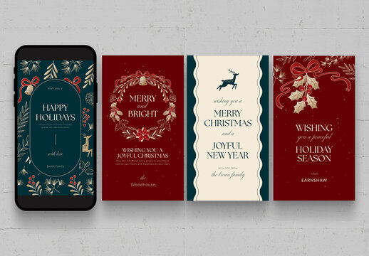 Merry Christmas Social Media Templates for Festive Story Posts & Season's Greetings Announcements