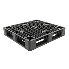 Gray Plastic Shipping Pallet isolated on a transparent background