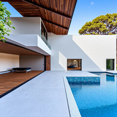 modern house in the garden