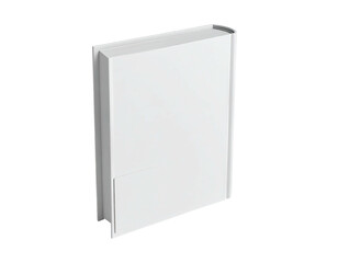 Standing white book or binder, seen in close-up