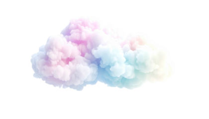 Pastel cloud, vaporous and bright, on dark background