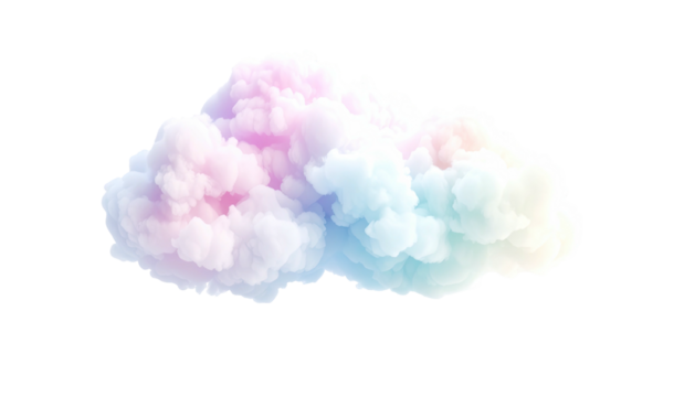 Pastel cloud, vaporous and bright, on dark background