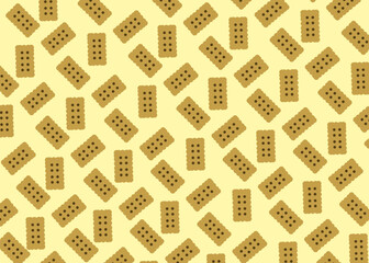 Seamless pattern of rectangular butter biscuits with dotted details on a cream background. Simple and warm bakery-themed design perfect for packaging, wallpaper, wrapping paper, or kitchen textiles.