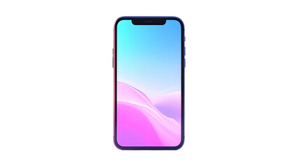 Glowing phone with blue and pink gradient screen