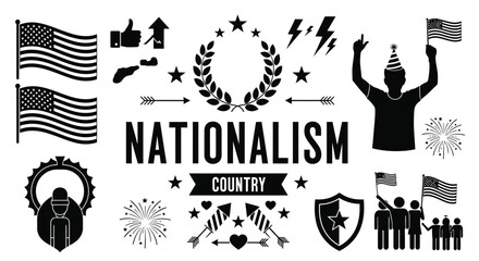 Nationalism patriotism country independence day celebration design vector