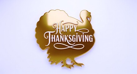 ThanksGiving Day Celebrate Thanksgiving with this stunning golden turkey design, perfect for adding a touch of elegance and festive cheer to your holiday promotions and greetings