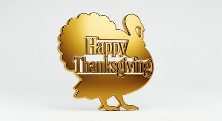 ThanksGiving Day Celebrate Thanksgiving with this gleaming golden turkey centerpiece, a festive reminder of gratitude and joy for family gatherings and seasonal promotions