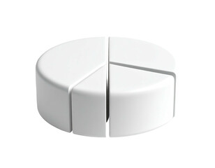 Segmented white circular form against black background