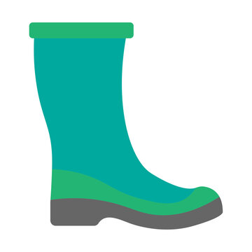 Rain Boot Vector Flat Icon Design