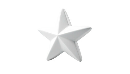 Silver five-pointed star with glossy surface and shadow effects