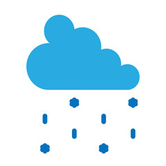 Rain with Snow Vector Flat Icon Design
