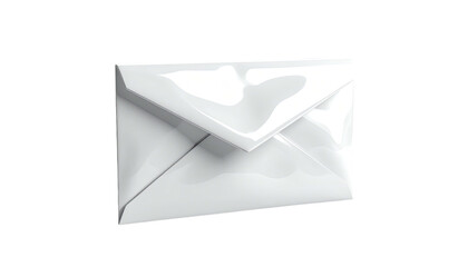 White envelope. Glossy, sealed, isolated on black background