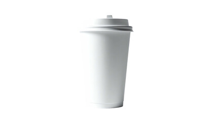 White paper cup with lid isolated against a black background