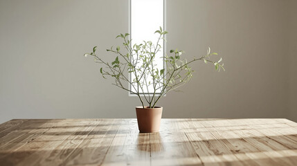 Simple Scandinavian Home Decor with Plant by the Window