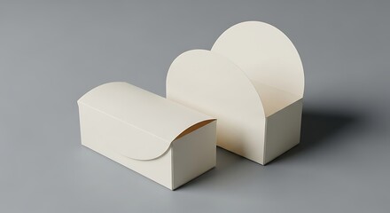 Elegant White Gift Boxes on Gray Background for Special Occasions.