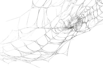 Spiderweb with intricate patterns in closeup view