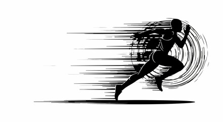 Dynamic silhouette of a runner in motion, representing speed and athleticism
