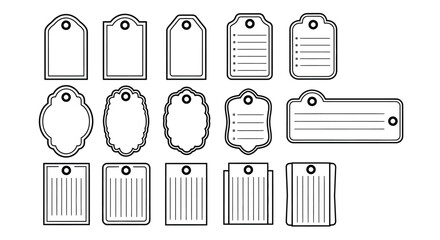 Vector tags collection outline style for product price or gift card vector