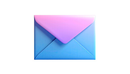Blue envelope with pink flap isolated on black background
