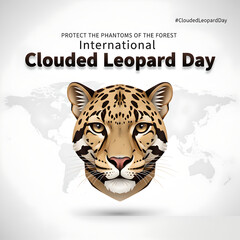 International clouded leopard day endangered forest cat animal art