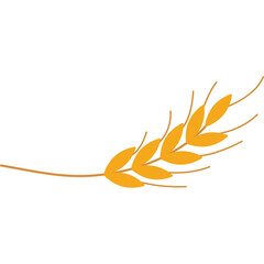 Golden Wheat Stalk With Transparent Background Agricultural Symbol Isolated Graphic Element