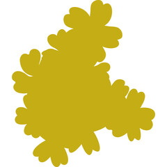 Golden Yellow Abstract Botanical Flower Shape Silhouette Vector Illustration Transparent Background No Defects