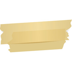 Golden Yellow Adhesive Tape Piece with Torn Edges and Transparent Background Perfect for Crafting and Document Repair