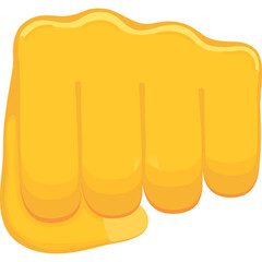 Golden Yellow Fist Emoji Icon Gesture of Strength and Support on White Background Isolated Vector Illustration