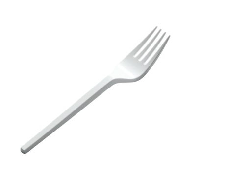 Silverware An isolated chrome dining fork in black void