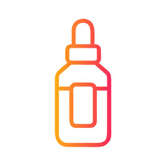 a flat gradient outline icon of a beauty serum bottle for web and graphic design.
