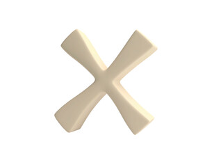 Obraz premium 3D X isolated on black, softly lit, with rounded, curved edges