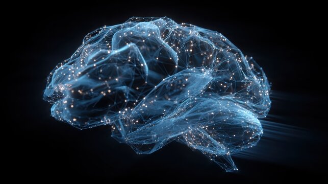 Digital Brain Network Visualization Artificial Intelligence Concept