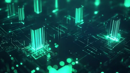 Digital circuit board processing big data network connections - Powered by Adobe