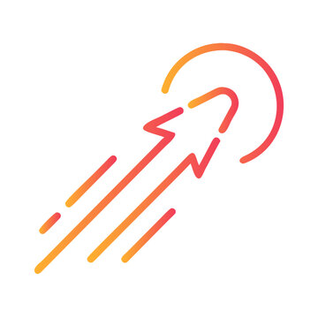 a flat gradient outline icon of a high velocity light for web and graphic design.