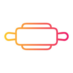 a flat gradient outline icon of a rolling pin for web and graphic design.