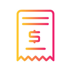 Obraz premium a flat gradient outline icon of a receipt for web and graphic design.
