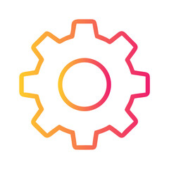 a flat gradient outline icon of a settings gear for web and graphic design.