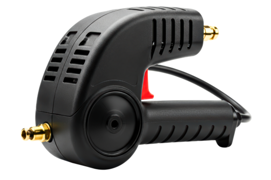 Car detailing foam cannon gun with quick-release fittings on a transparent background