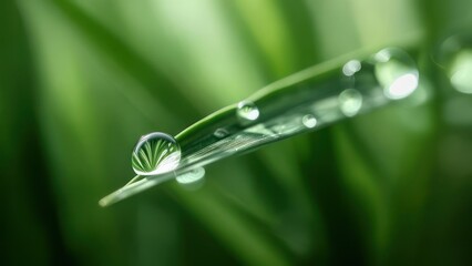 Dewdrop on a blade of grass