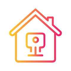a flat gradient outline icon of a smart home for web and graphic design.