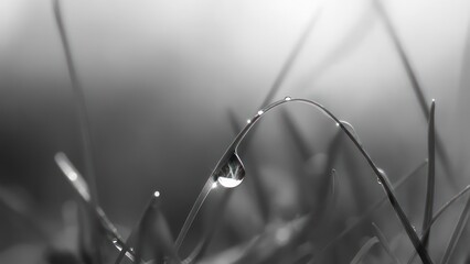 Dewdrop on grass blade