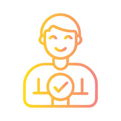 a flat gradient outline icon of a trustworthy person for web and graphic design.